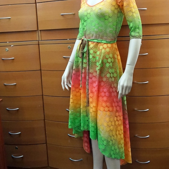 PROM ASYMMETRICAL LACE DRESS MADE IN EUROPE - Picture 5 of 7